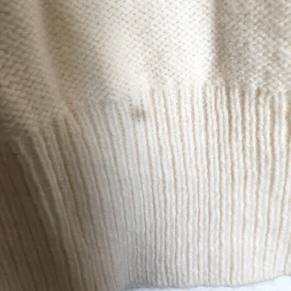 Margaret O'Leary Knit Sweater Merino Wool Light Weight Small Ivory Creme - Picture 3 of 5